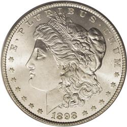 1898 S$1 MS67 PCGS. This exactingly struck Superb Gem