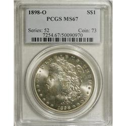 1898-O S$1 MS67 PCGS. Snow-white with frosty luster th