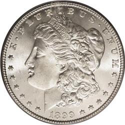 1899 S$1 MS66 PCGS. A highly lustrous and largely unto