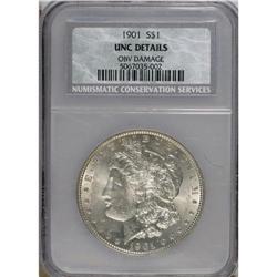 1901 S$1 --Obverse Damage--NCS. Unc. Details. A fully l