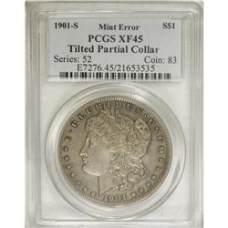 1901-S S$1 Morgan Dollar--Tilted Partial Collar--XF45