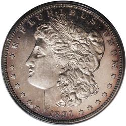 1891 S$1 PR63 Cameo PCGS. Of the 1891 proof dollar, Da