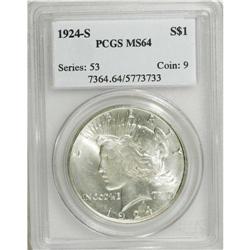 1924-S S$1 MS64 PCGS. Light gold-gray toning graces th