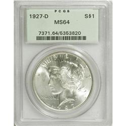 1927-D S$1 MS64 PCGS. A meticulously struck and essent