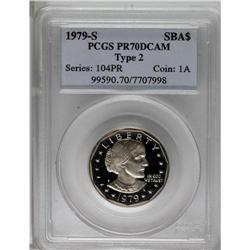 1979-S SBA$ Type Two PR70 Deep Cameo PCGS. A pale gold