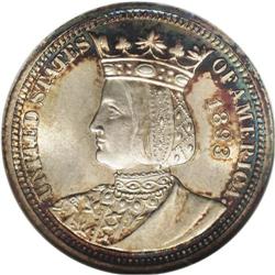 1893 Isabella Quarter 25C MS65 NGC. A highly lustrous