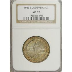 1936-S 50C Columbia MS67 NGC. Typically well struck wi