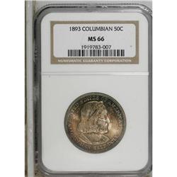1893 50C Columbian MS66 NGC. Beautiful orange-red and