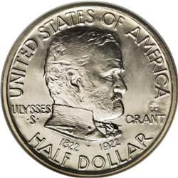1922 50C Grant with Star MS66 NGC. Extreme die polish