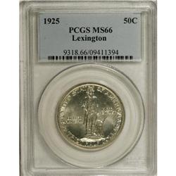 1925 50C Lexington MS66 PCGS. Hardly any toning appear