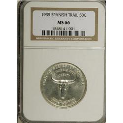 1935 50C Spanish Trail MS66 NGC. Remarkably smooth sur