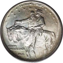 1925 50C Stone Mountain MS67 PCGS. Golden-gray, lime-g
