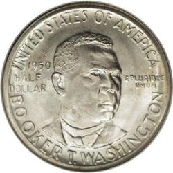 1950-D 50C Booker T. Washington MS67 NGC. Dazzling lus