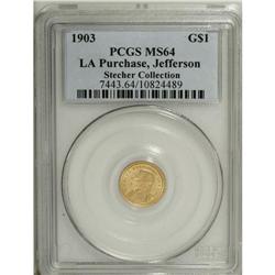 1903 G$1 Louisiana Purchase/Jefferson MS64 PCGS. Choic