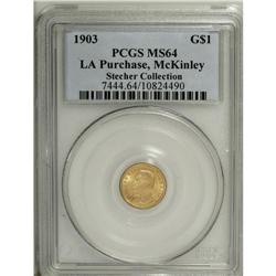1903 G$1 Louisiana Purchase/McKinley MS64 PCGS. Sharpl