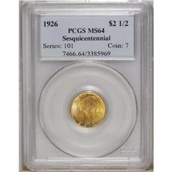 1926 $2 1/2 Sesquicentennial MS64 PCGS. Lovely light o