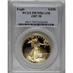 1987-W G$50 One-Ounce Gold Eagle PR70 Deep Cameo PCGS.
