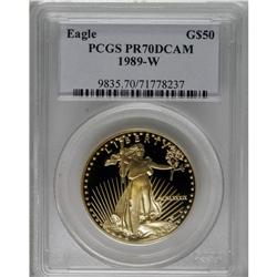 1989-W G$50 One-Ounce Gold Eagle PR70 Deep Cameo PCGS.