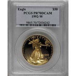 1992-W G$50 One-Ounce Gold Eagle PR70 Deep Cameo PCGS.