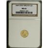 Image 1 : 1849 G$1 Open Wreath MS62 NGC. Solidly struck with the