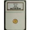 Image 1 : 1850 G$1 MS64 NGC. This highly lustrous near-Gem hails