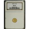 Image 3 : 1852-C G$1 MS62 NGC. Variety 7-H. A bit weak on some o