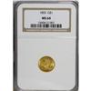Image 3 : 1855 G$1 MS64 NGC. Satiny surfaces are combined with a