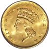 Image 1 : 1856 G$1 Slanted 5 MS68 PCGS. A nearly immaculate gree