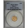 Image 1 : 1873 G$1 Open 3 MS63 PCGS. A thick die line (as struck