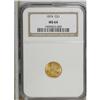 Image 1 : 1874 G$1 MS64 NGC. Breen-6094. LIBERTY is virtually ab