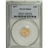 Image 1 : 1877 G$1 MS63 PCGS. Typically prooflike for this low m