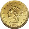 Image 1 : 1844 $2 1/2 MS61 NGC. An original coin with sharp star