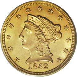 1852 $2 1/2 MS65 PCGS. This sparkling Gem example must