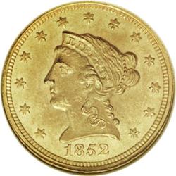 1852-C $2 1/2 --Cleaned--ANACS. AU55 Details. Variety 1
