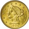 Image 1 : 1904 $2 1/2 MS65 PCGS. Satiny surfaces and a sharp str