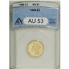 Image 1 : 1866 $3 AU53 ANACS. This pleasing example displays att