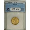 Image 1 : 1836 $5 XF45 ANACS. Second Head, Large Date, Breen-650