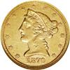 Image 1 : 1870-S $5 --Cleaned--ANACS. XF45 Details. Slightly glos