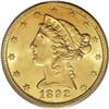 Image 1 : 1892-CC $5 MS62 PCGS. Most of the known 1892-CC half e