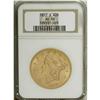Image 1 : 1857-S $20 AU58 NGC. Softly lustrous with just a hint