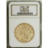 Image 1 : 1861 $20 AU55 NGC. The straw-gold of the obverse is no