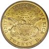 Image 2 : 1874-CC $20 AU58 PCGS. Bright luster dominates the rev