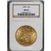 Image 1 : 1890 $20 MS62 NGC. This low mintage double eagle has i