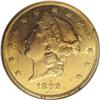 Image 1 : 1892-CC $20 MS63 NGC. This semi-prooflike Carson City