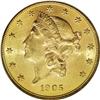 Image 1 : 1905-S $20 MS63 PCGS. With over 1,800,000 pieces coine