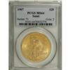 Image 1 : 1907 $20 Arabic Numerals MS64 PCGS. Canary-gold with a