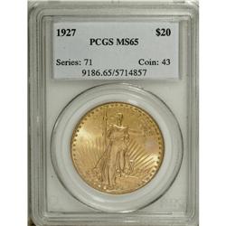 1927 $20 MS65 PCGS. A mesmerizing display of interming