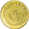 Image 1 : 1834 $5 C. Bechtler Five Dollar, 140 G., RUTHERFORD, P