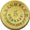 Image 1 : (1837-42) $5 C. Bechtler Five Dollar, 134G, With Star