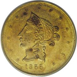 1855 $10 Wass Molitor Ten Dollar AU55 PCGS. Ex: S.S. C